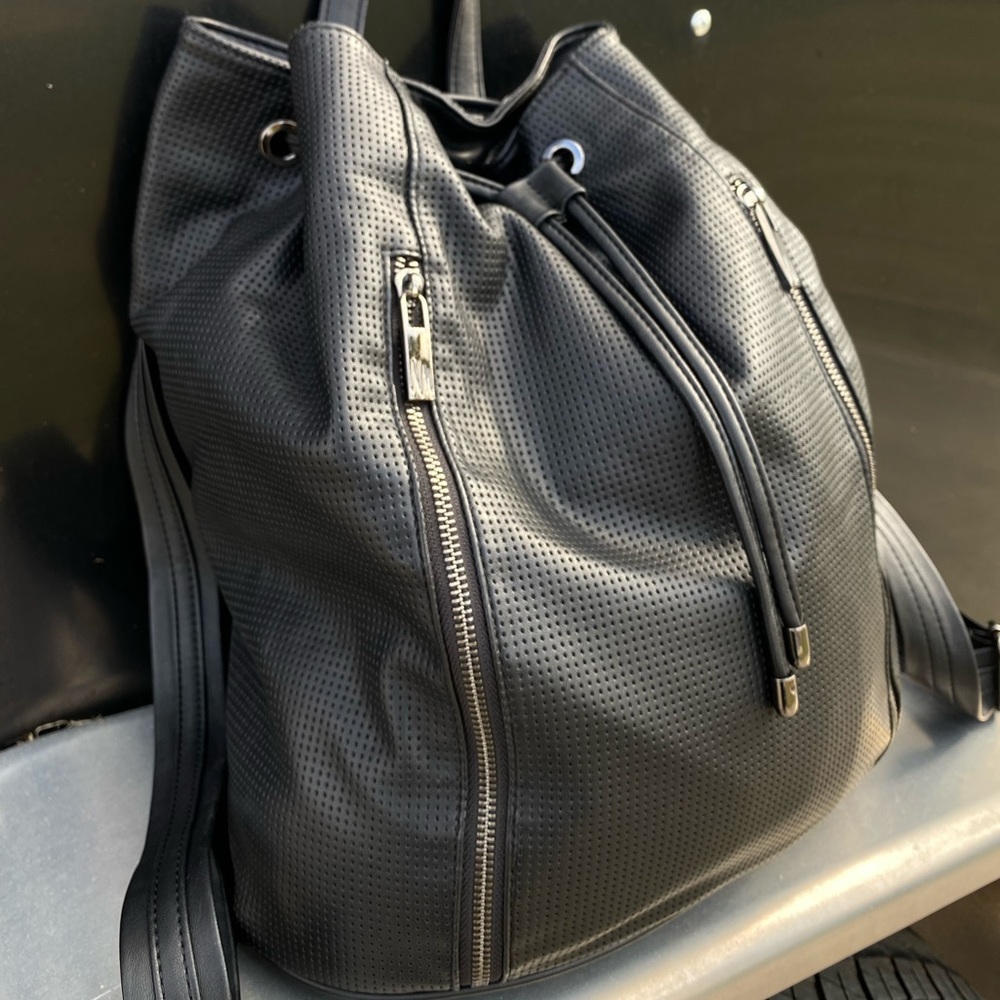 Neiman Marcus Leather Backpack | Black - Picture 2 of 8